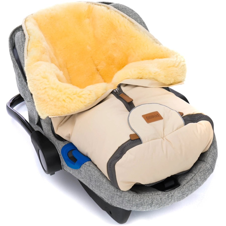 fillikid Winterfußsack Pamir Gr. 0 Echtfell Ivory