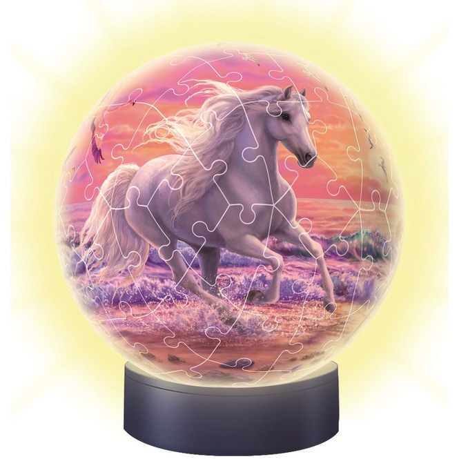 3D Puzzle-Ball - Pferde am Strand - Nachtlicht - 72 Teile