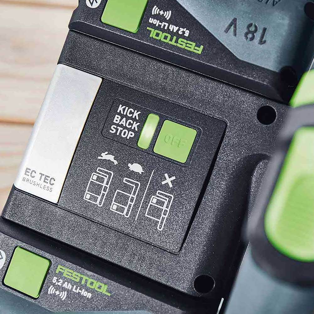Kit de serra de imersão FESTOOL 18V sem escovas, 2 x 5,2Ah, 160mm TSC 55K, Bluetooth XL 577113