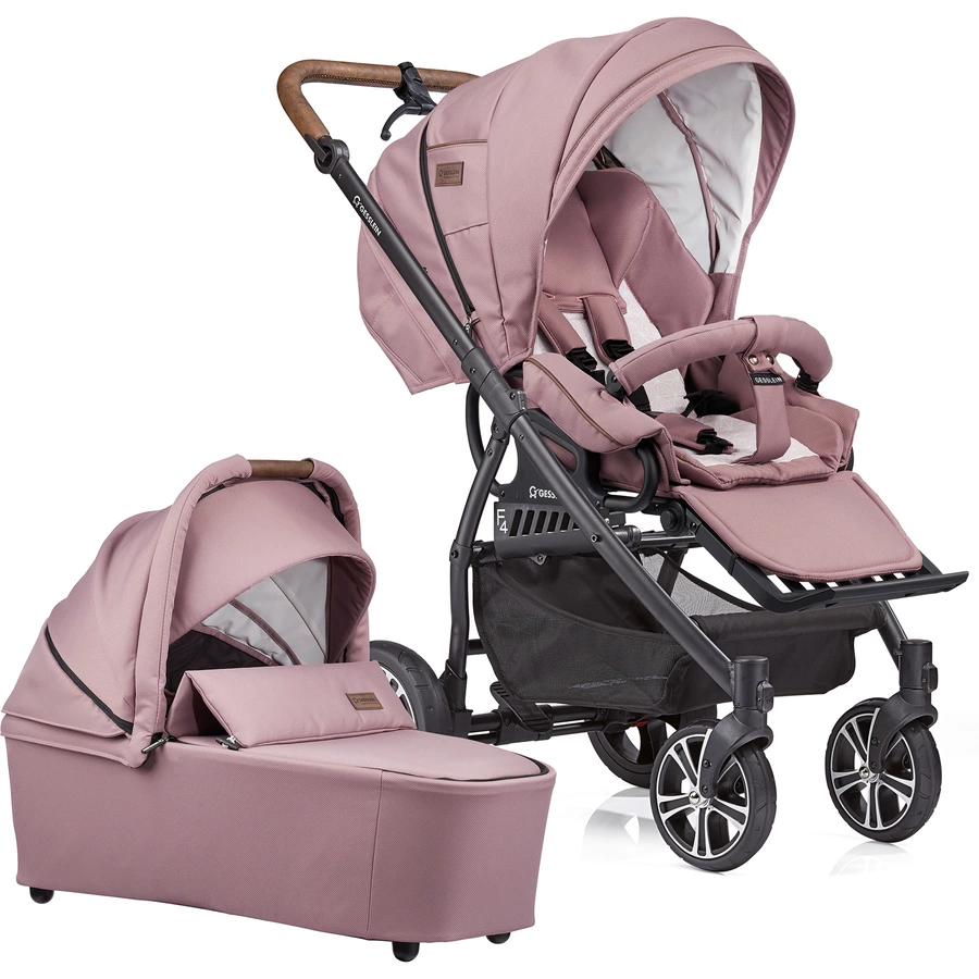 GESSLEIN Kombikinderwagen F4 Air+ mit Handbremse, rose