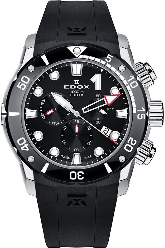 Edox CO-1 10242-TIN-NIN - Horloge - Duikhorloge - Roterende Bezel - Chronograafwijzers