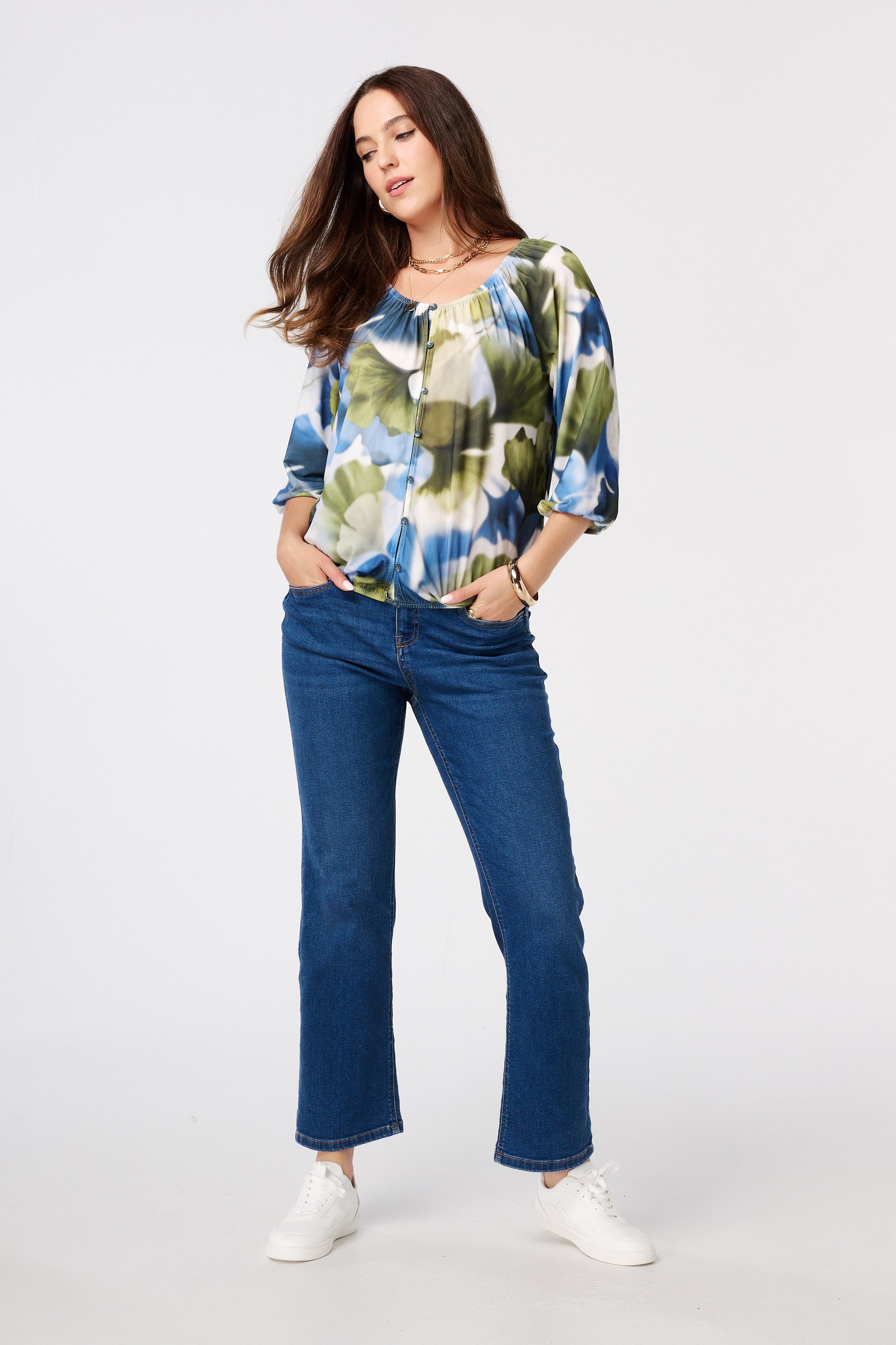 Blouse met print Multi Green