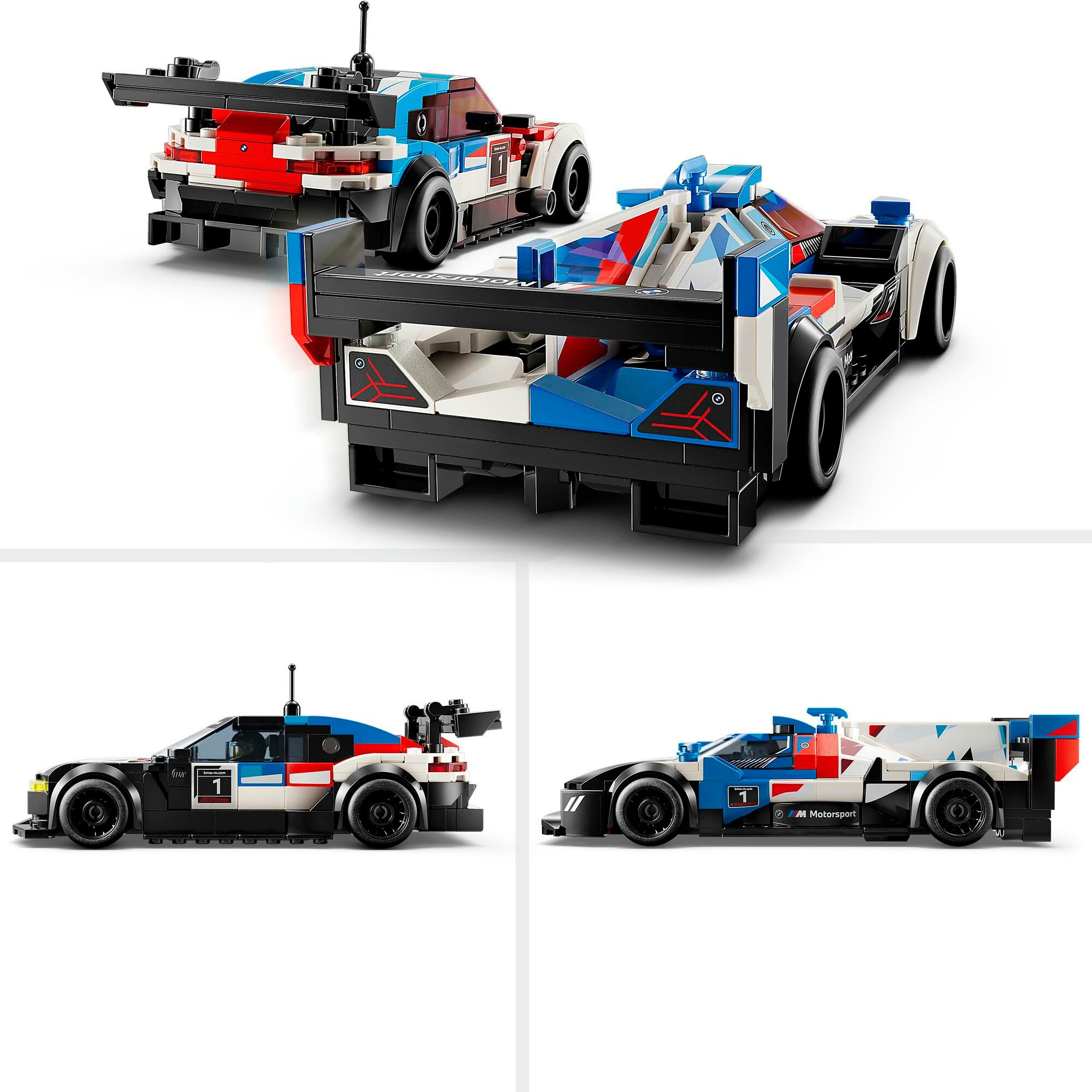 LEGO Konstruktionsspielzeug Speed Champions BMW M4 GT3 & BMW M Hybrid V8 Rennwagen