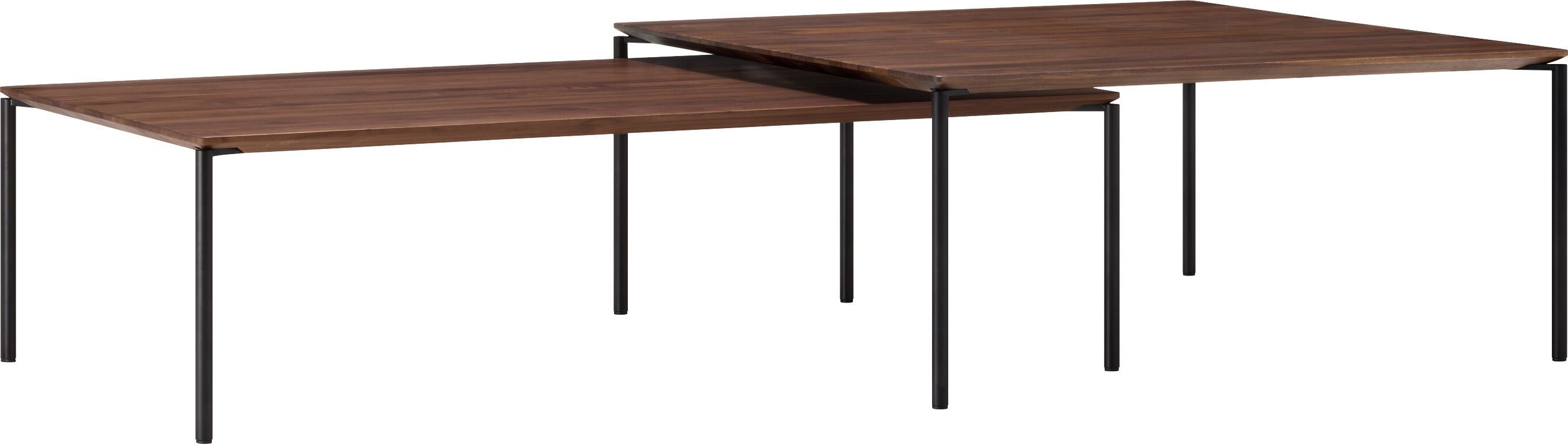 BAO Salontisch - Nussbaum massiv / schwarz / B: 90.0 cm x T: 90.0 cm x H: 40.0 cm