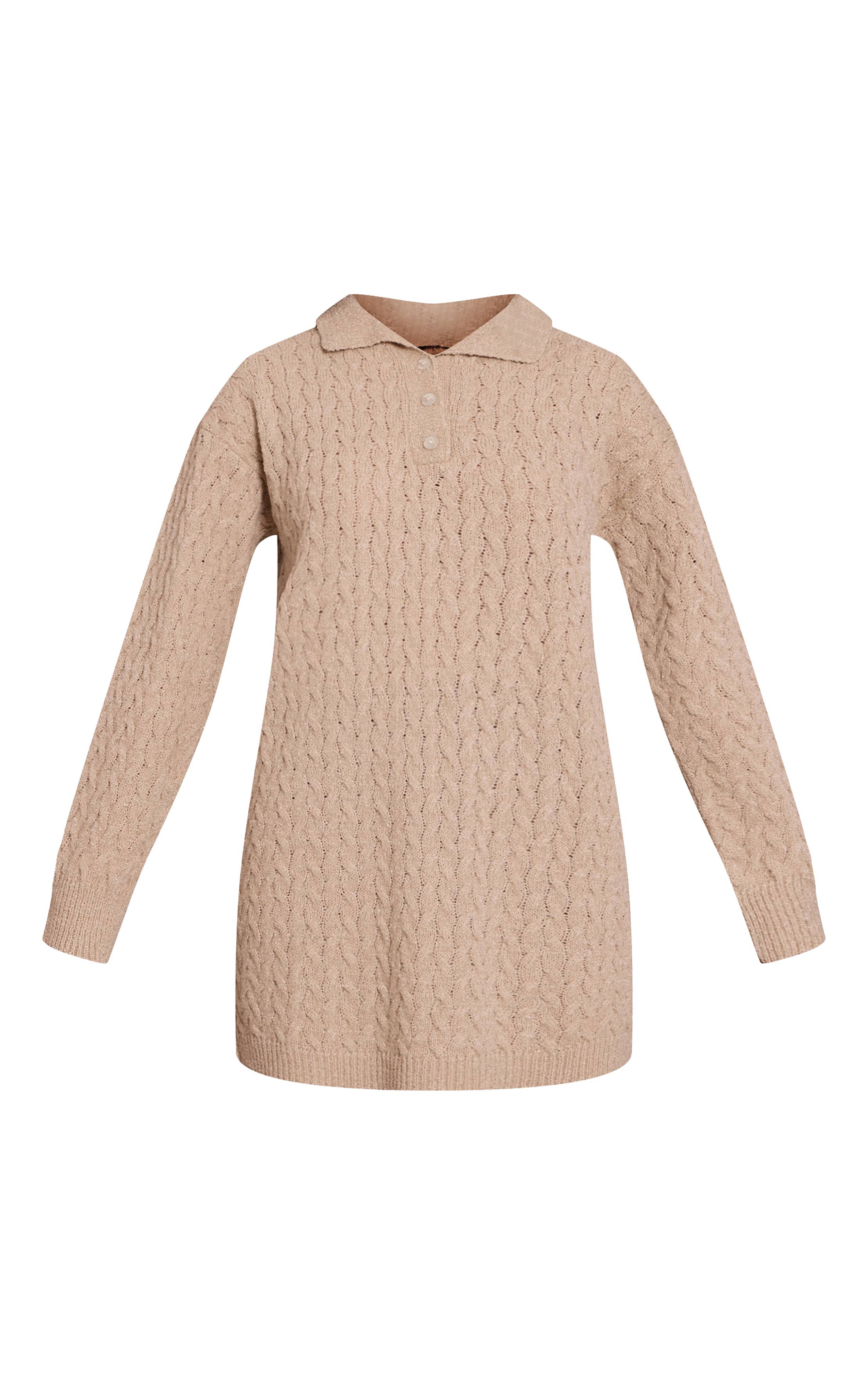 Avoine Robe Chemise Mini En Maille Torsadée Bouclée