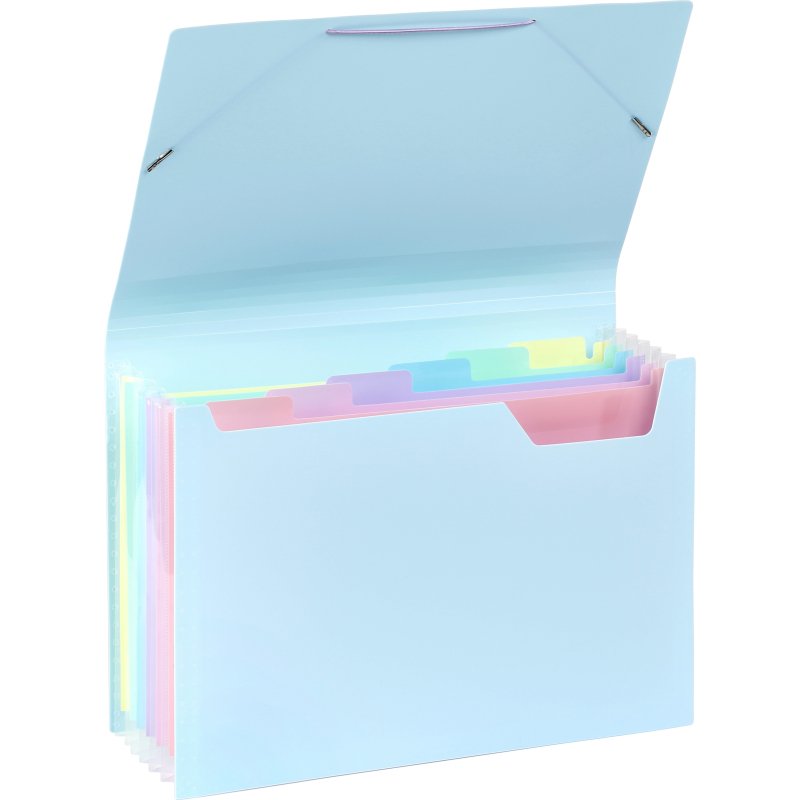 Trieur plastique Viquel Rainbow à soufflet 6 divisions A4 - pastel