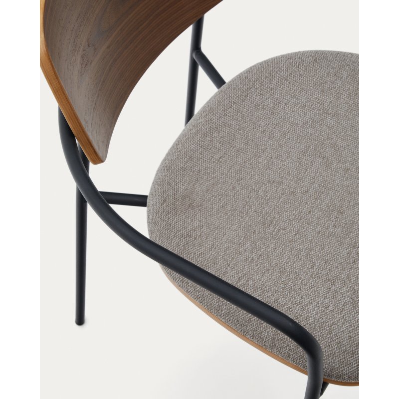 Chaise Maureen contreplaqué de chêne et métal