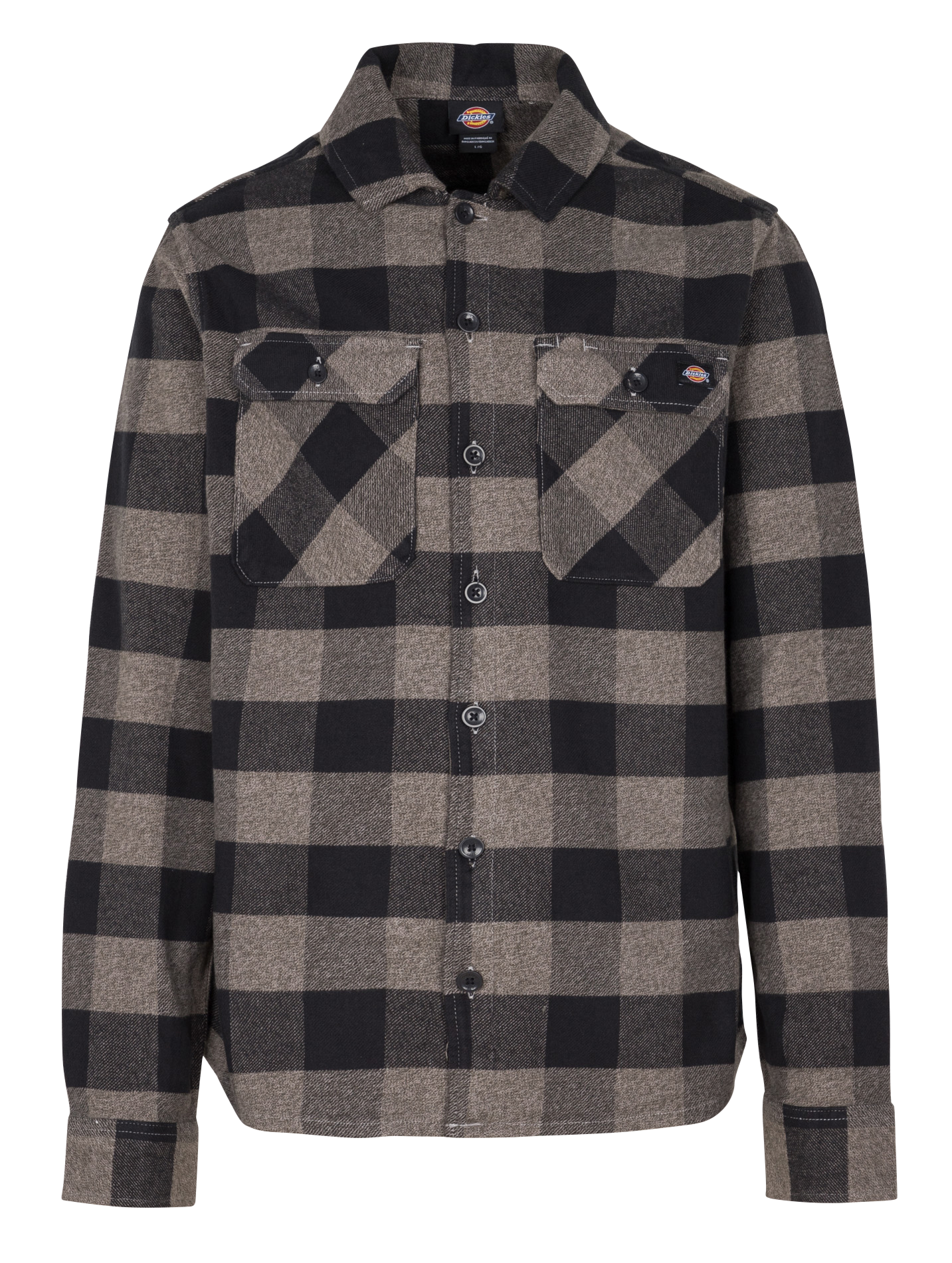 SACRAMENTO - Chemise droite col classique en coton imprimé | Gris