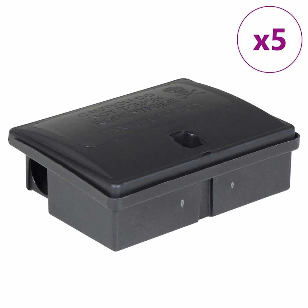 vidaXL Muizenvallen 5 stuks Zwart 13x10x4 cm