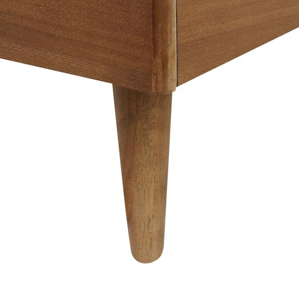 TOUCY - Tweepersoonsbed - Lichtbruin - 180 x 200 cm - Rubberhout