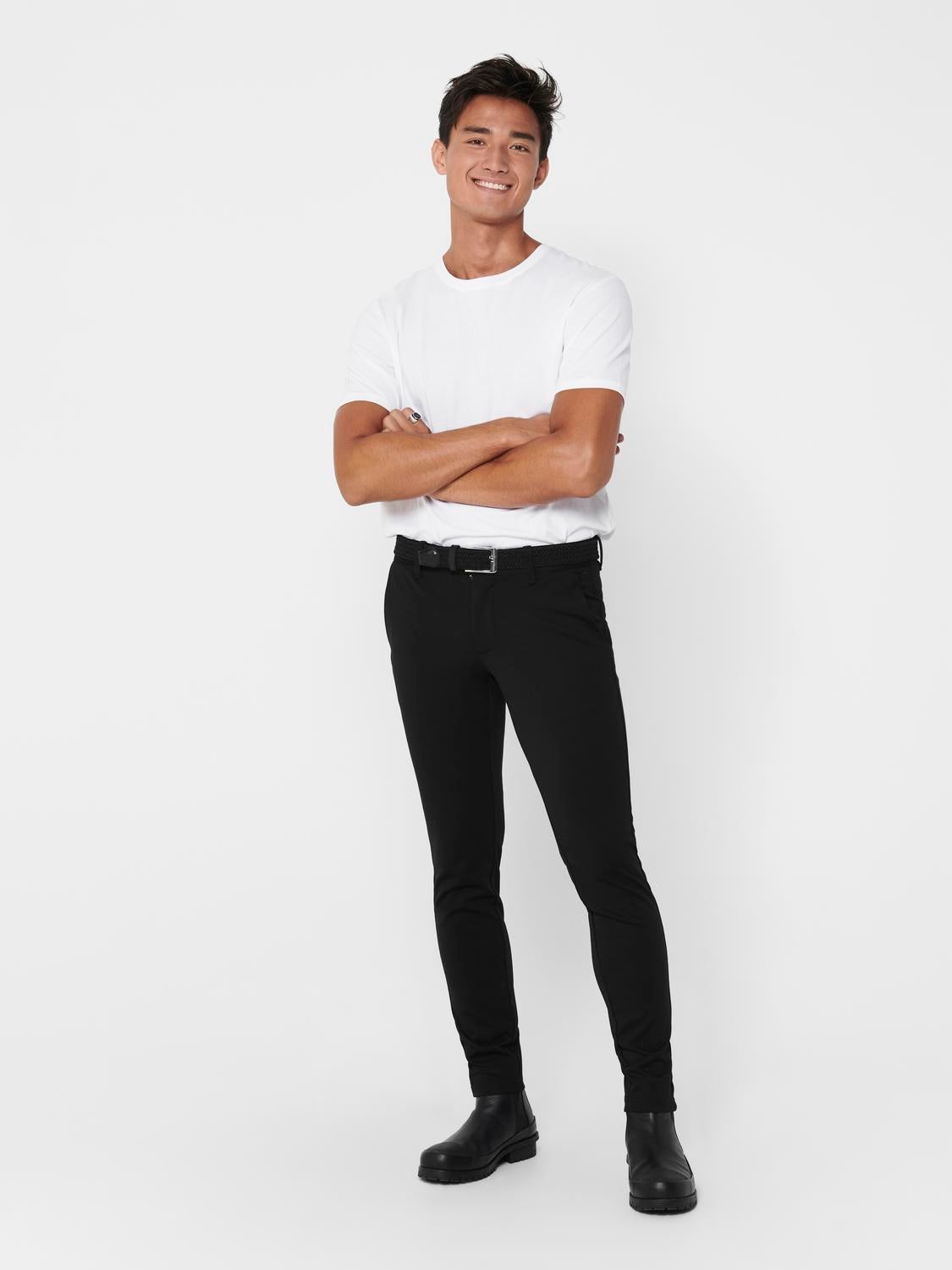 ONSMARK Slim Fit Chino Hose Black