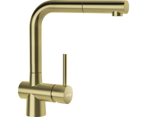 Schock Laios gouden keukenkraan met handdouche 517120