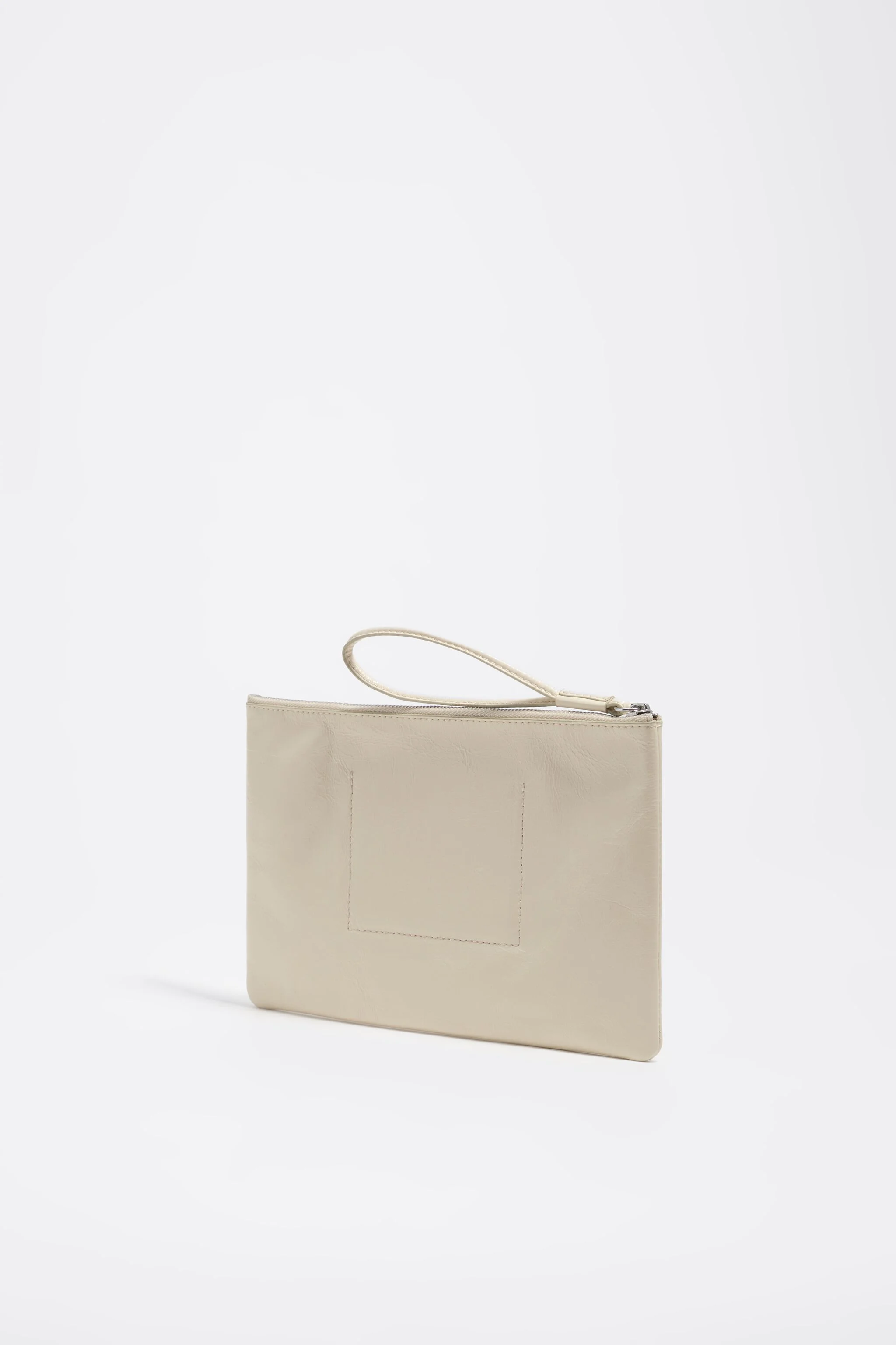 Bolsa de couro tamanho médio na cor marfim