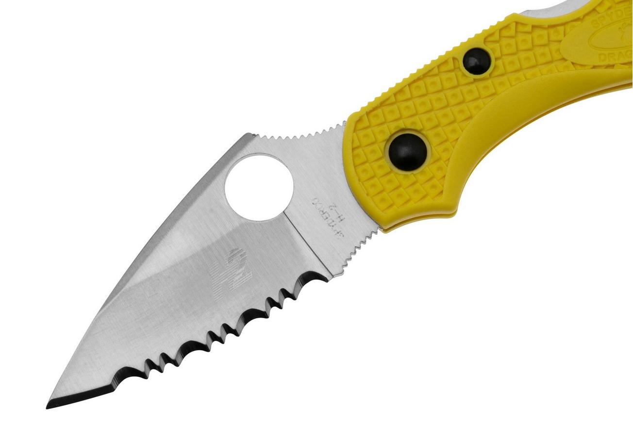 Spyderco Dragonfly 2 Salt H-2 C28SYL2 Yellow FRN, serrated zakmes