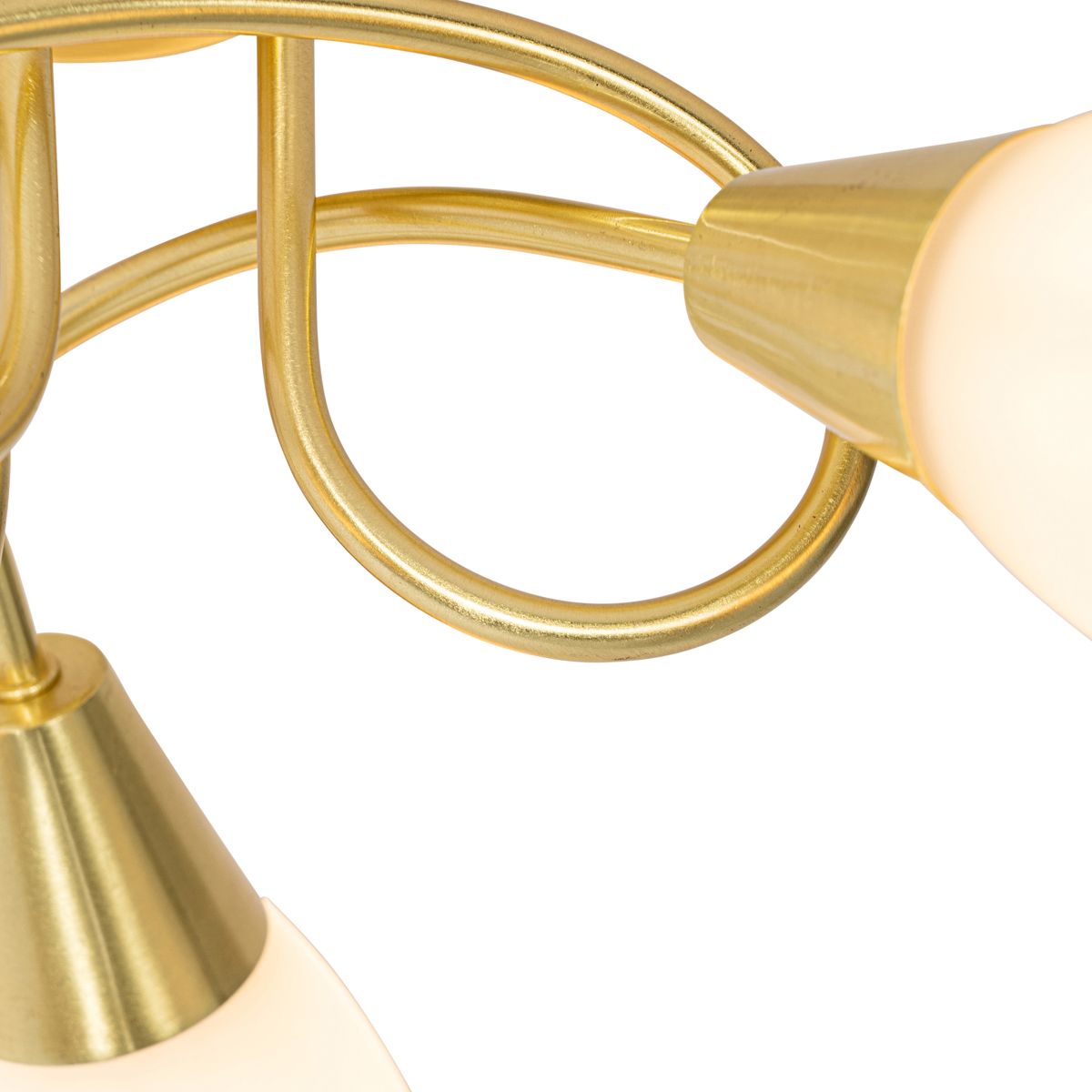 Klassieke plafondlamp goud met opaal glas 3-lichts - Inez