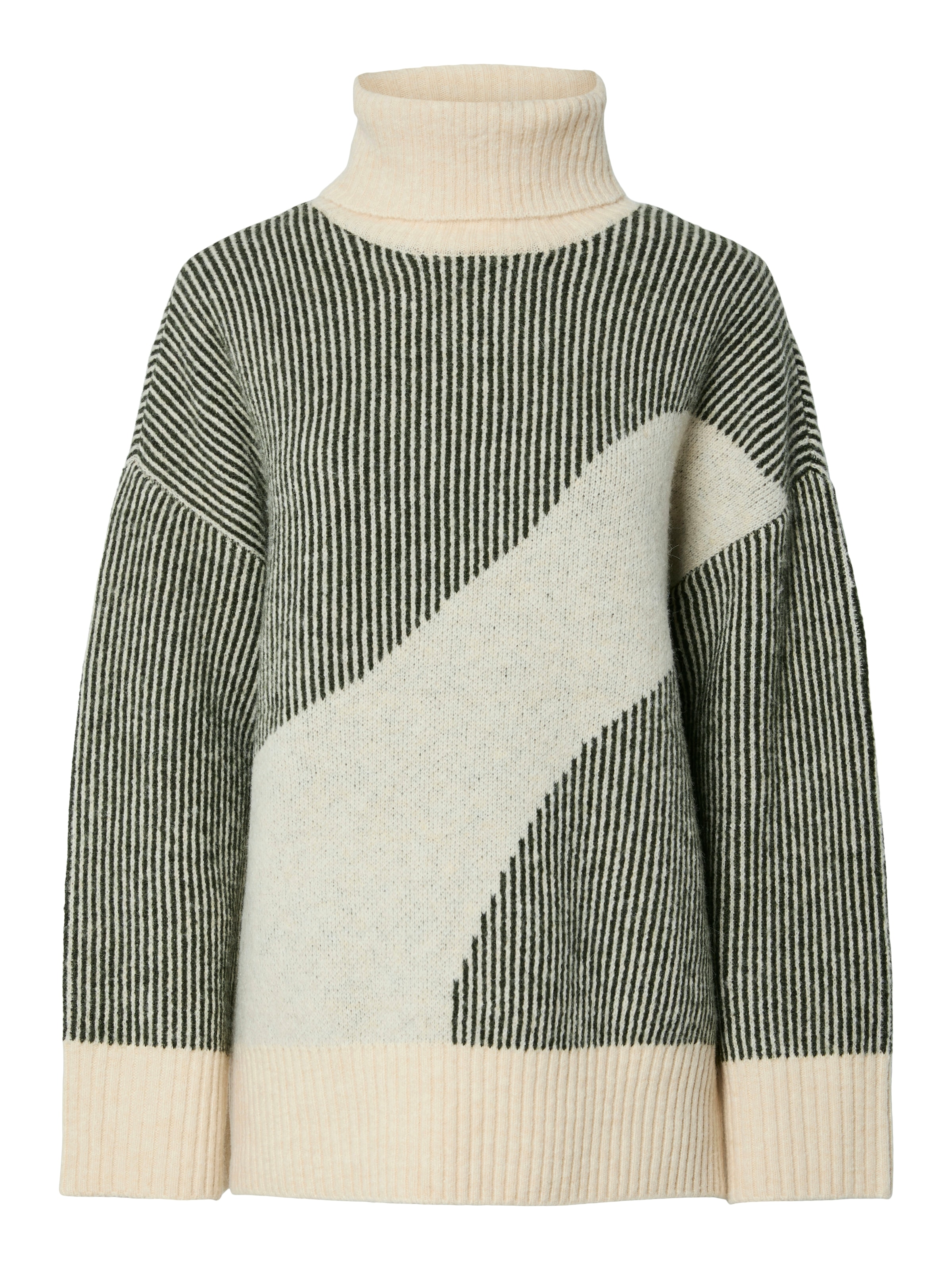 pieces Rollkragenpullover »PCLINNA ROLL NECK LOOSE KNIT PWP BC«, im Colorblocking Look