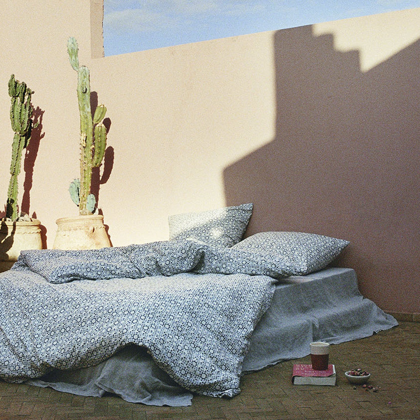 Kissenbezug MARRAKECH ecru/midnight blue
