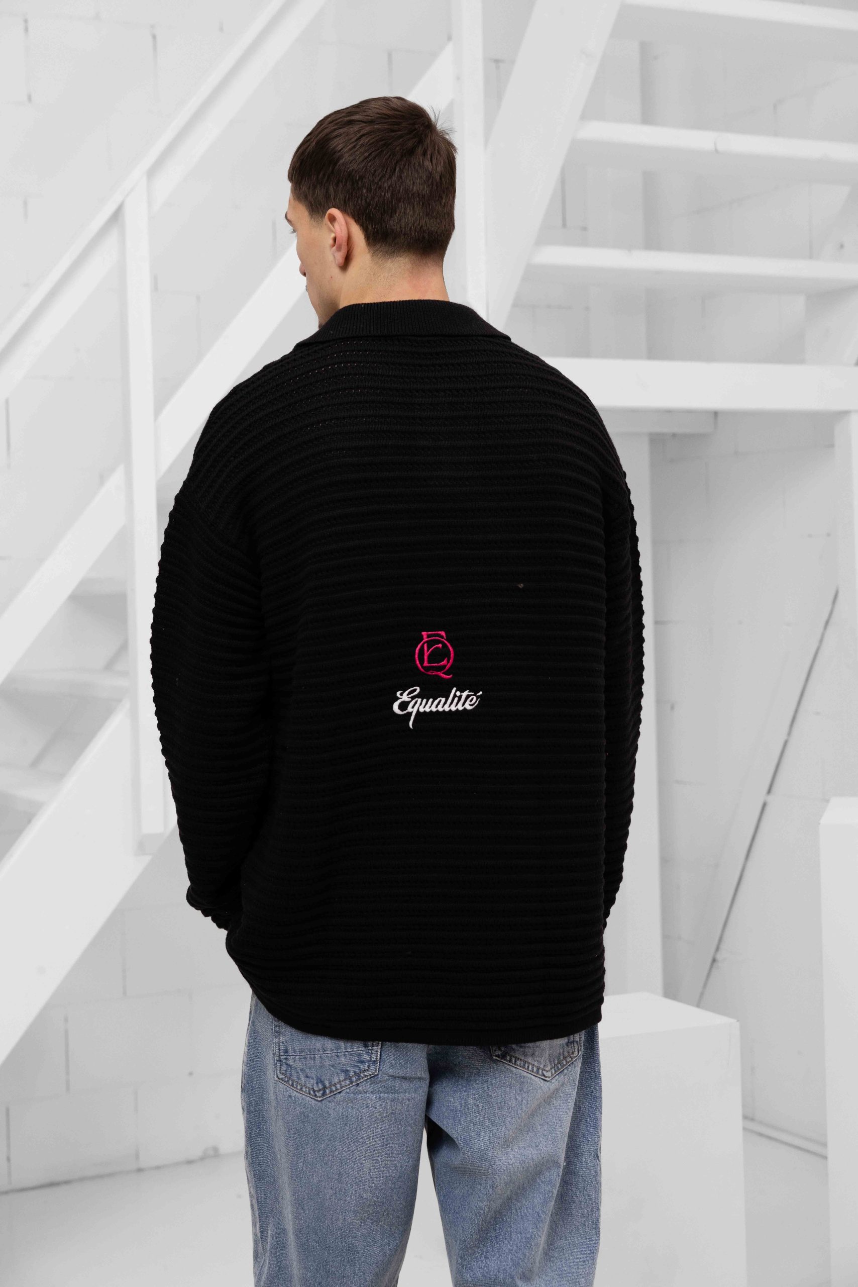 Equalité Heritage Rib Knit Polo Heren Zwart