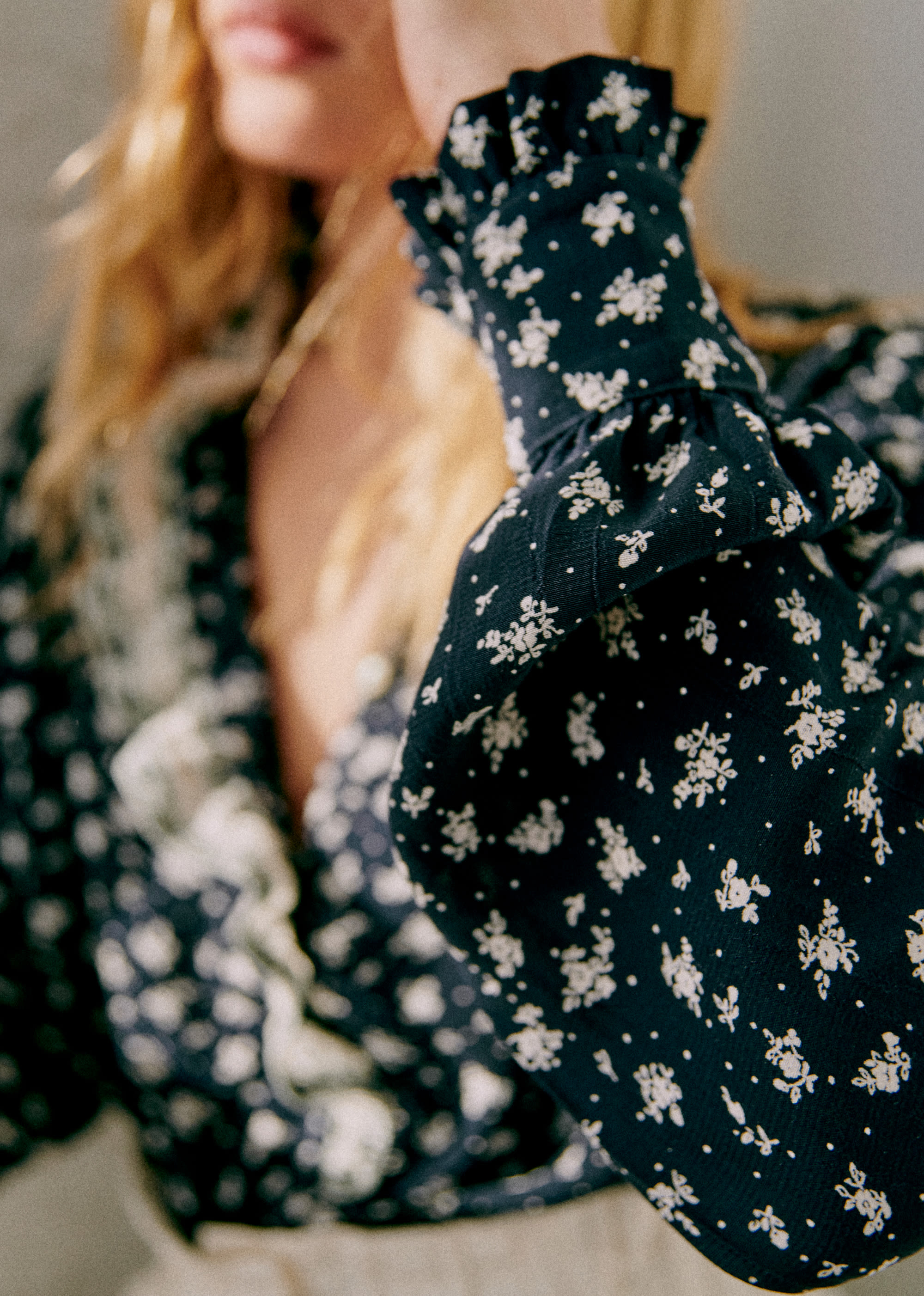Chemise Chlo - Sézane x Sea NY - Imprimé Small Flower Navy - E-SHOP/CHEMISES & BLOUSES 5905257