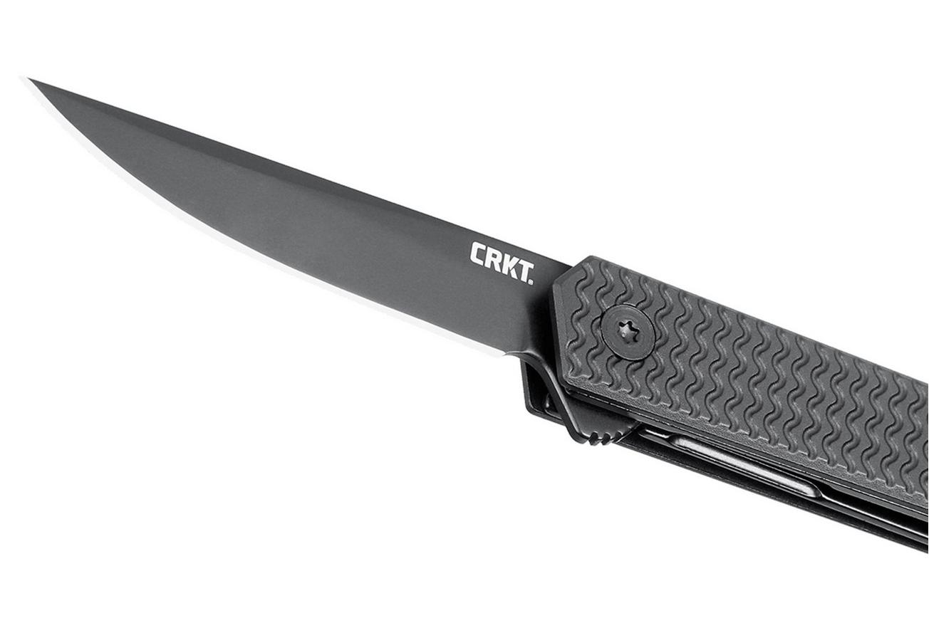 CRKT CEO Microflipper, Drop Point Black 7081D2K Black Aluminum zakmes, Richard Rogers design