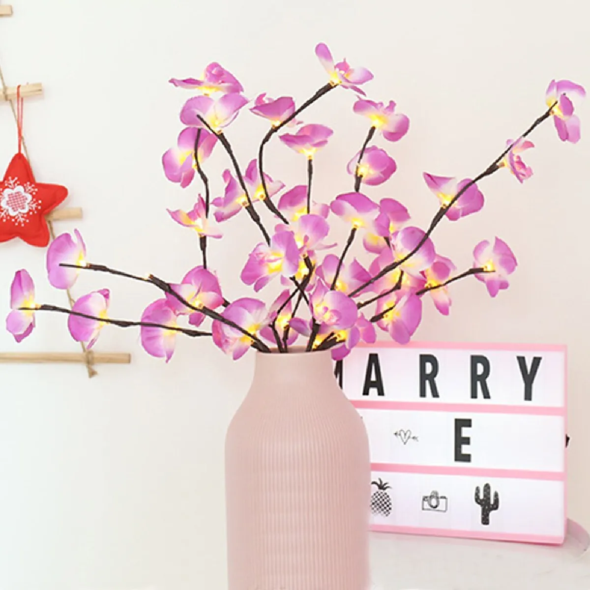 Universal Guirlande fleurs artificielles - 20 LEDs