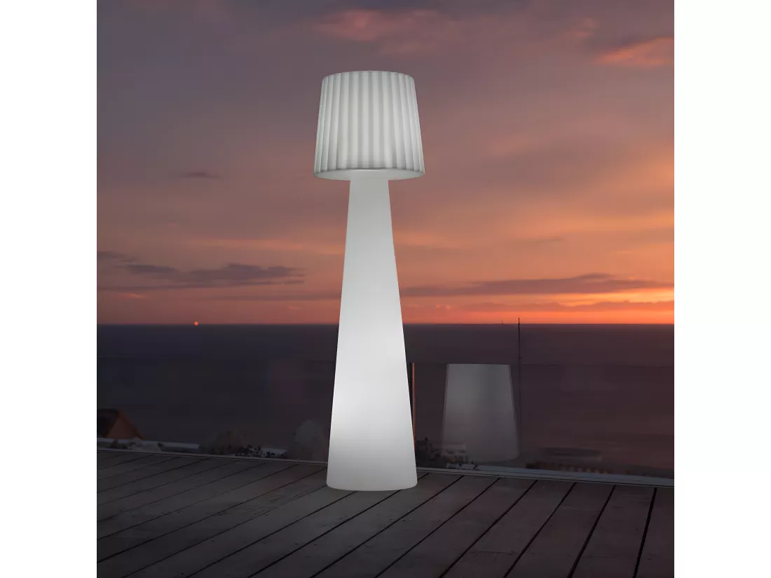 Lampadaire ext filaire LADY Blanc Polyéthylène H150CM