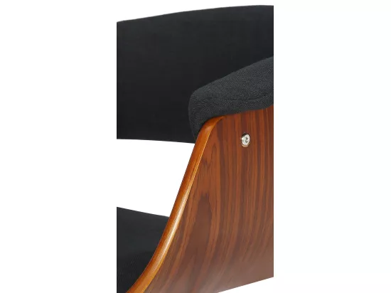 Lot de 2 Tabouret de bar - Tissu - Noyer / Noir - Vestal