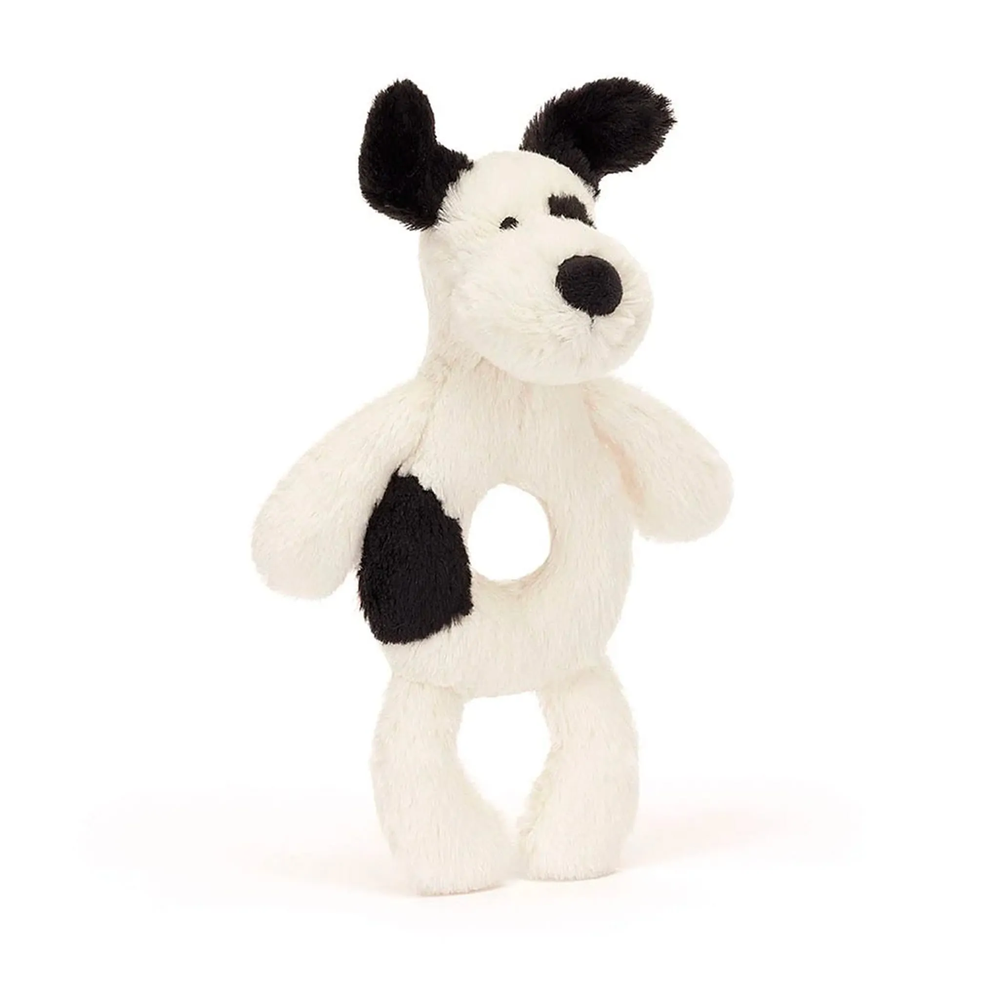 Jellycat Peluche Hochet Chiot Noir & Crème