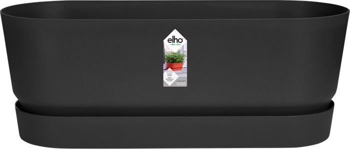 Elho plantenbak Greenville zwart 49 x 19,8 x 17,9 cm