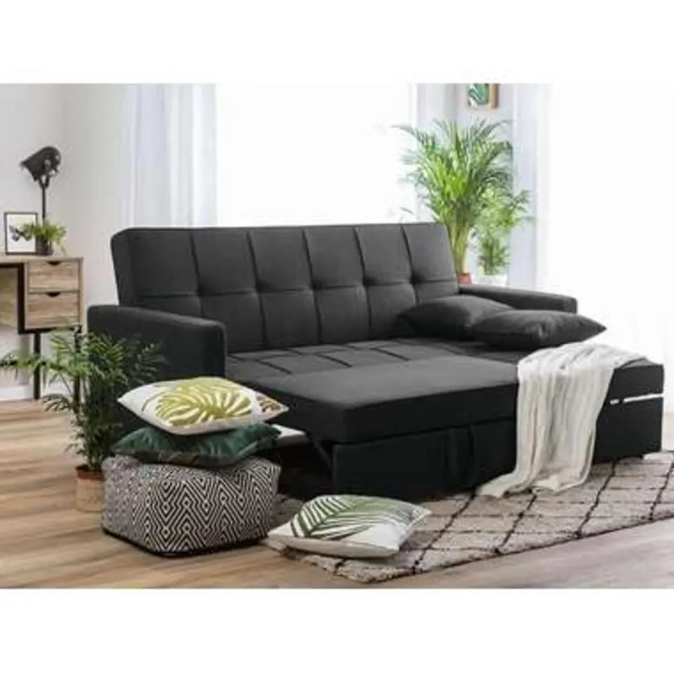 GLOMMA - Slaapbank 3-zits - Zwart - Polyester