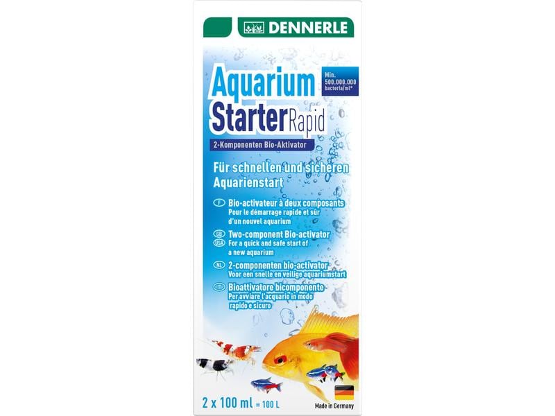 Dennerle Wasseraufbereiter Aquarium Starter Rapid, 200 ml Mischkultur aus lebenden Reinigungs- und Filterbakterien inkl. Bakteriennährstoffe