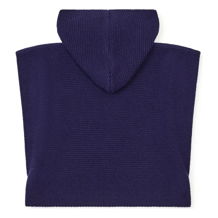 Bonton Poncho en Maille Coton Bio | Bleu marine