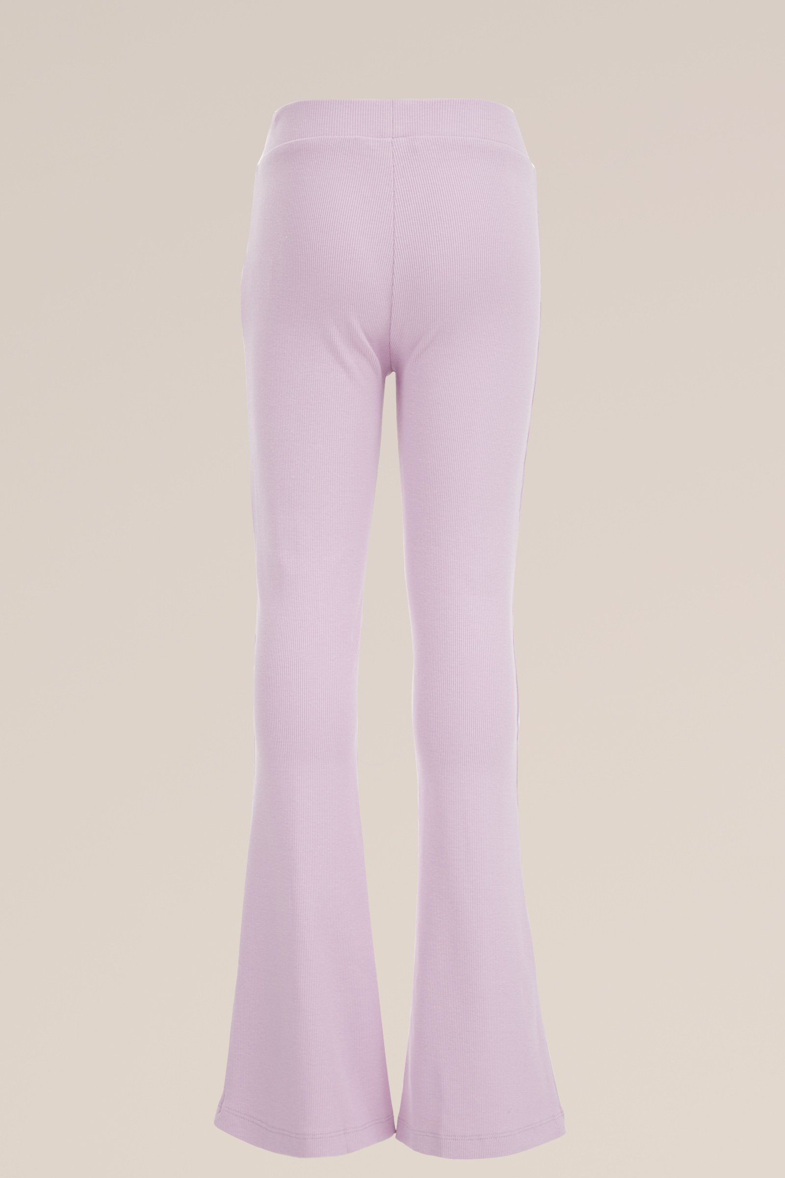 Meisjes flared legging met ribstructuur WE Fashion Lichtpaars