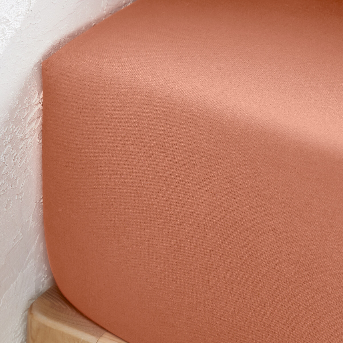 LA REDOUTE INTERIEURS<br>Lençol de baixo liso em algodão lavado, dobra de 30 cm, Scenario