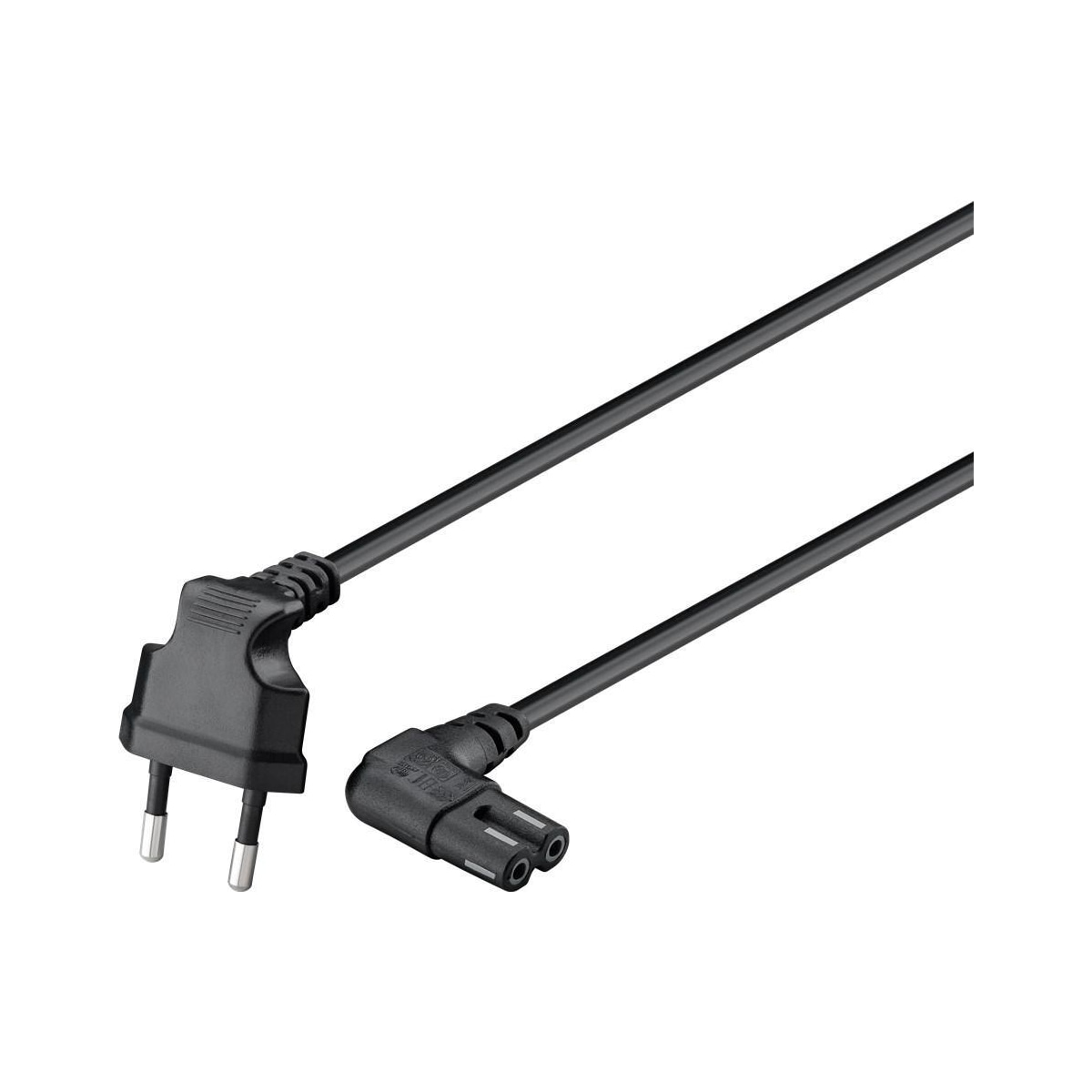Goobay Euro-tilkoblingsledning, begge ender vinklet, 0,3 m, svart
