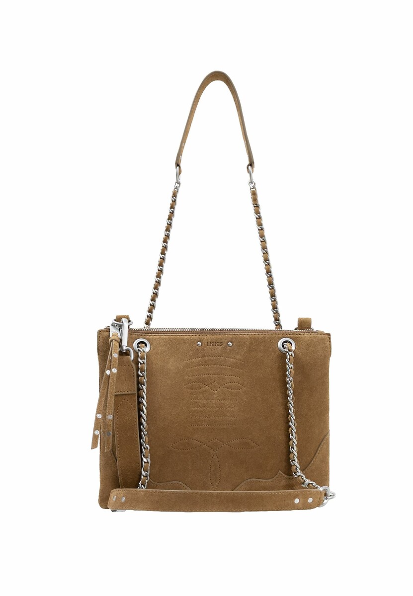 Bolsa de ombro de couro IKKS 1440, REPÓRTER