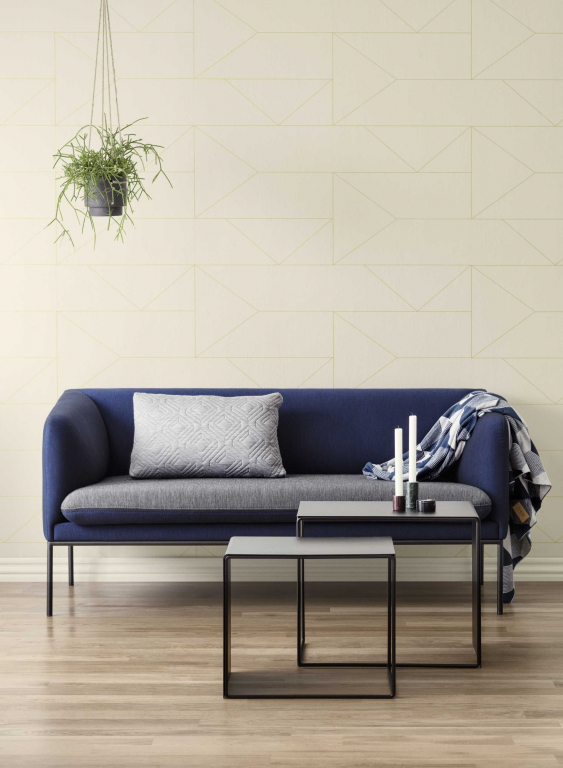 Ferm Living Lines behang donkerblauw