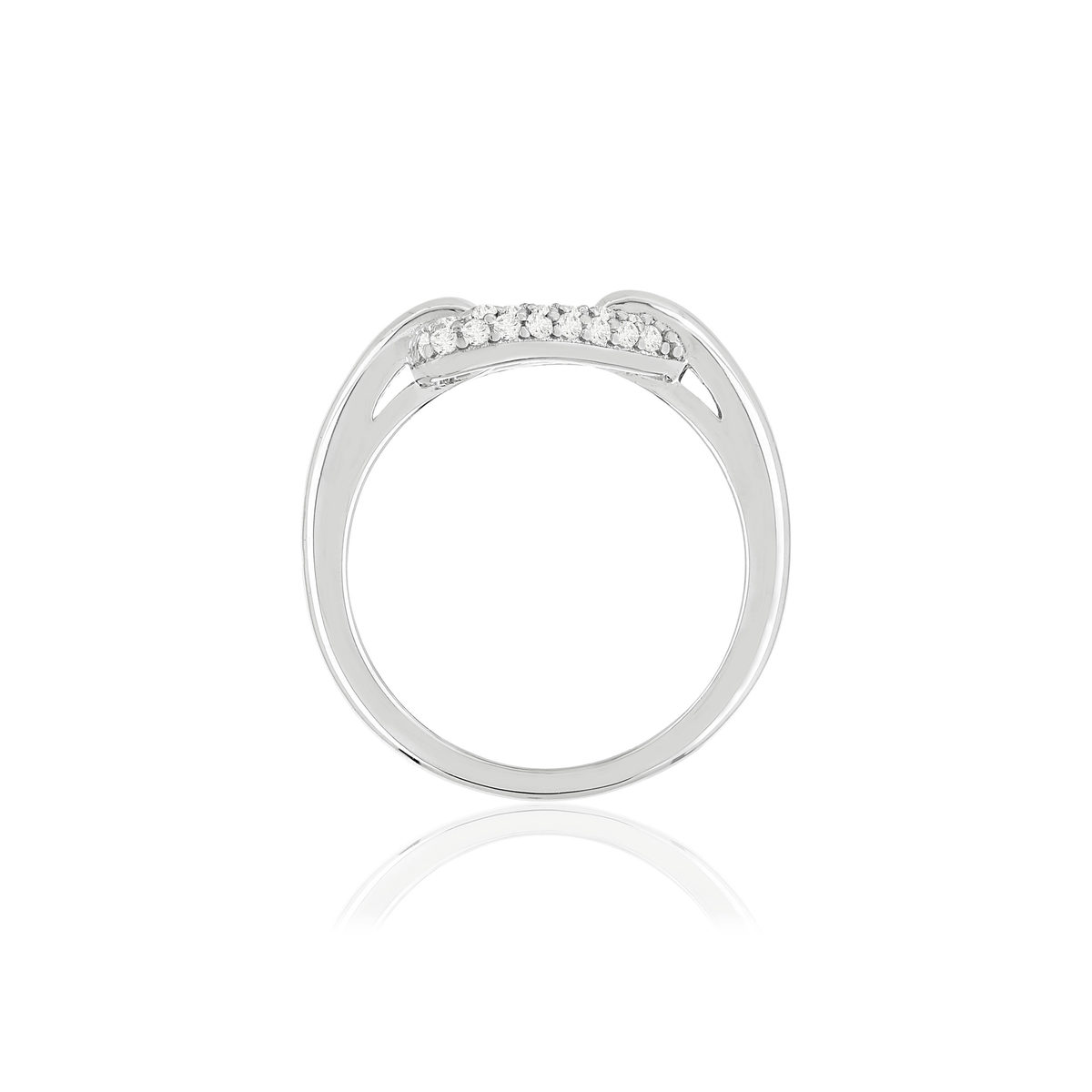 Bague argent 925 zirconias, motif triangle