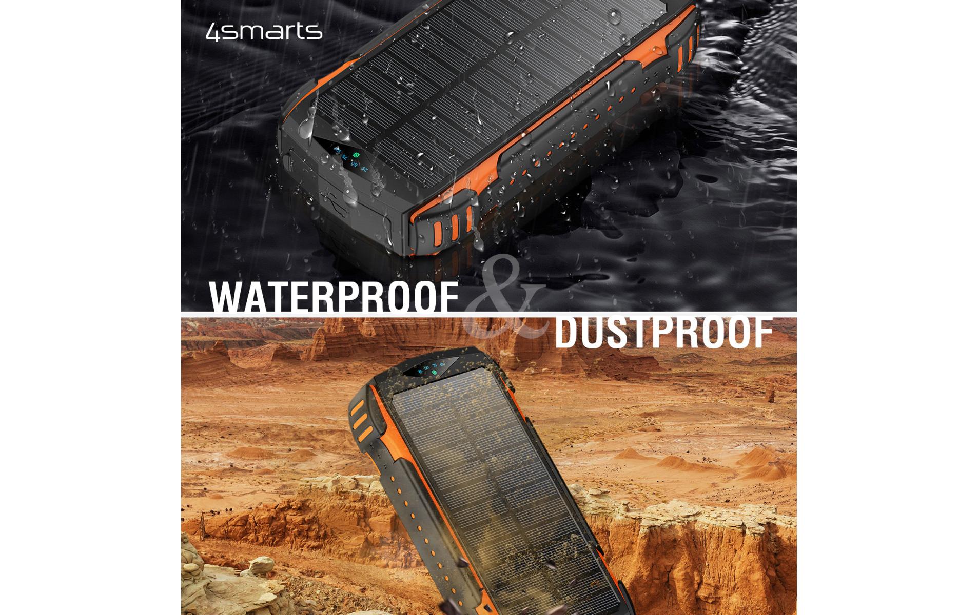 Solar-Powerbank Rugged TitanPack UltiMag 20000 mAhRobuste, wasserdichte Outdoor 20000-mAh-Powerbank mit integriertem Qi-Charger und Solarpanel