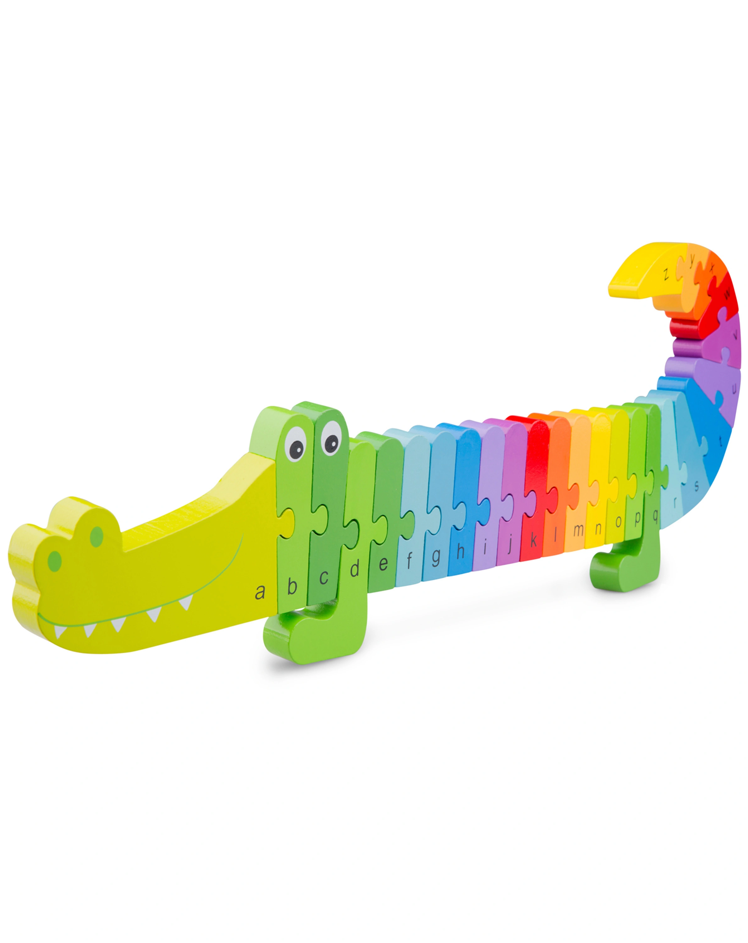 Holz-Puzzle ABC-KROKODIL in bunt