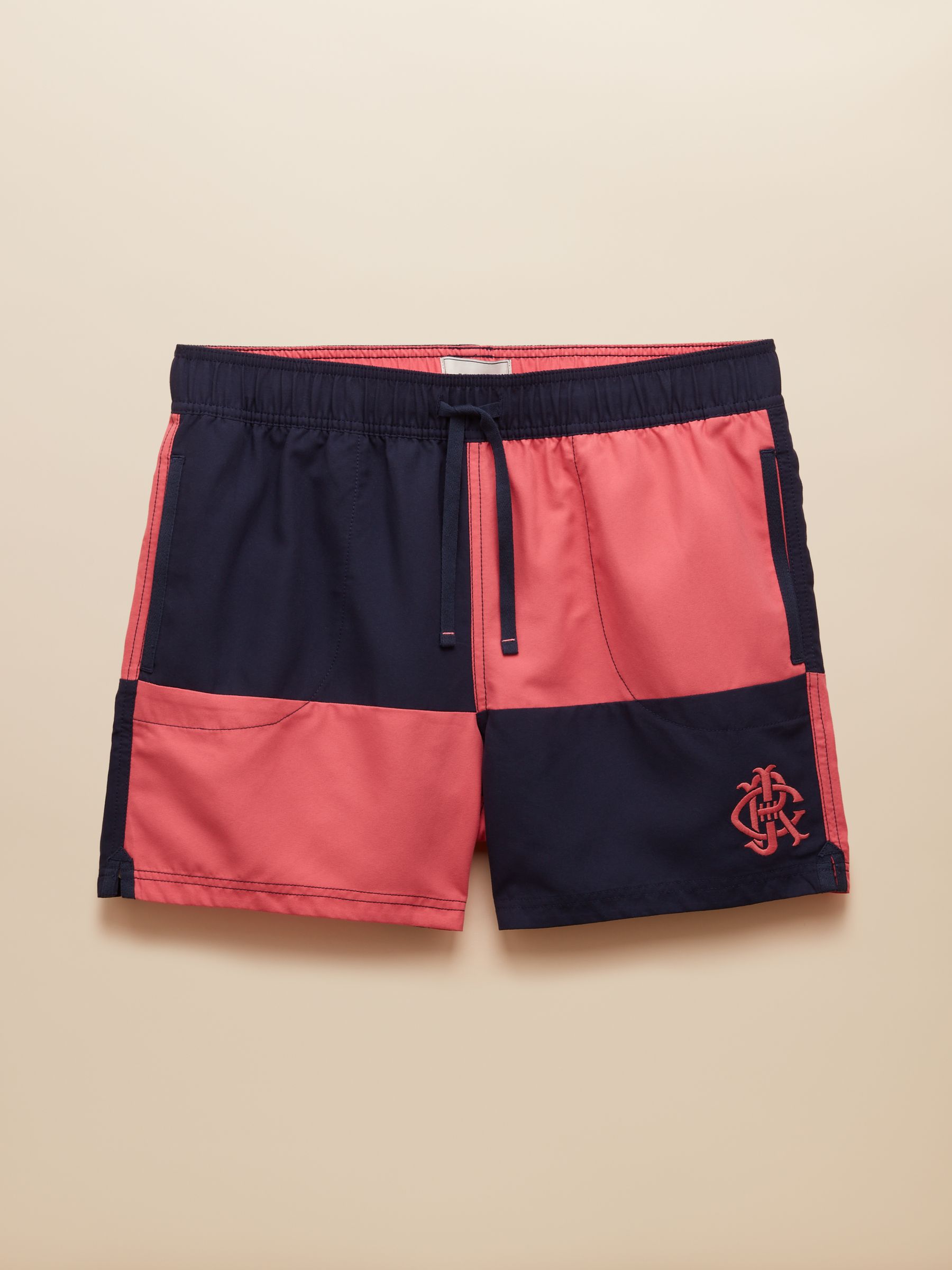 Roze en marineblauw - Joules Overton rugby stijl zwembroek
