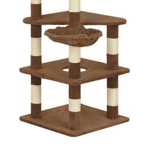 Arranhador para gatos com hastes revestidas de sisal, marrom