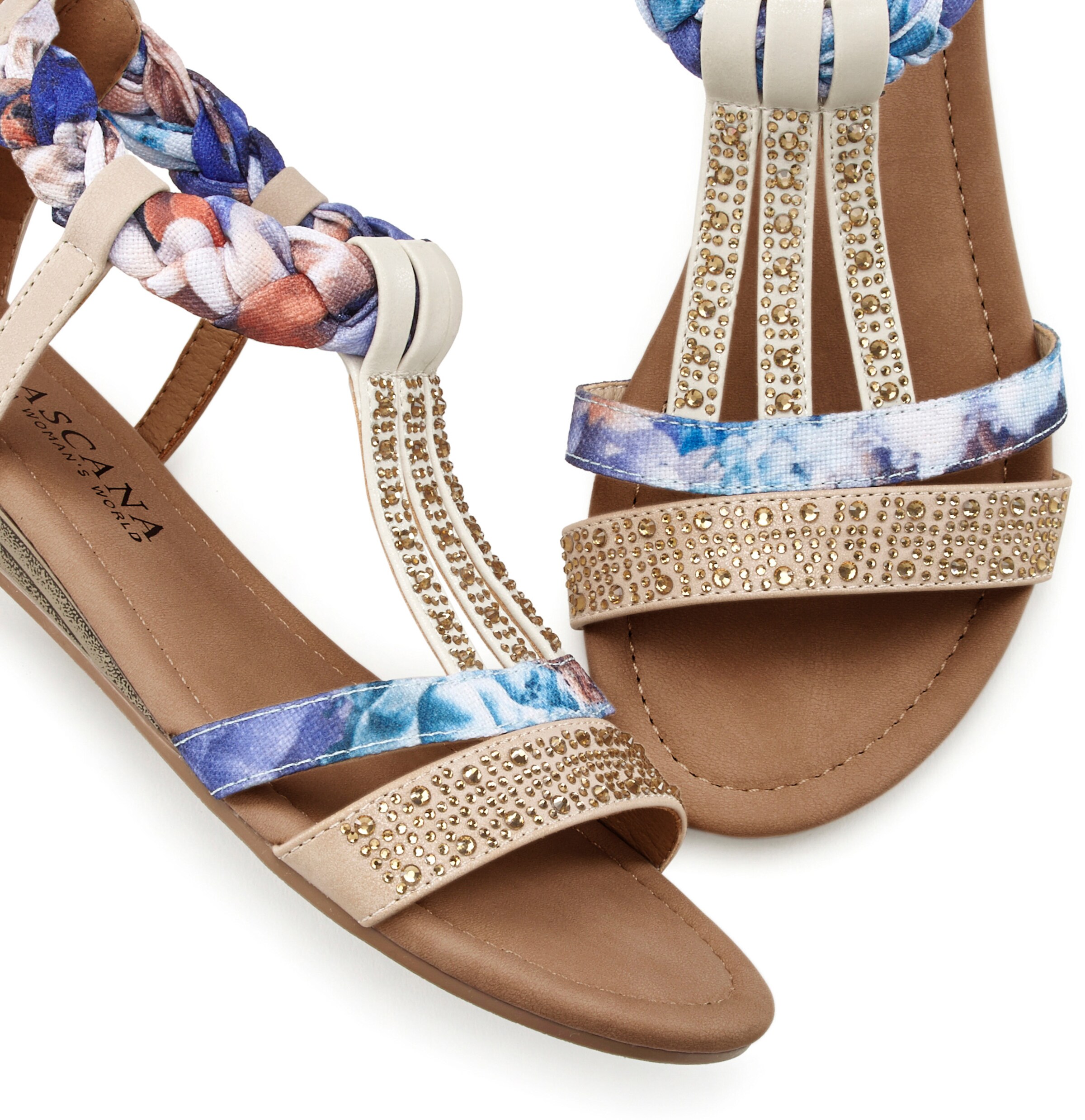 LASCANA Sandale in beige-blau