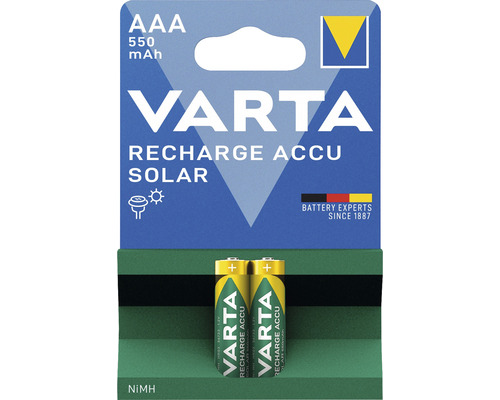 Varta Solar Oplaadbare Batterij 550 mAh AAA Micro 2 Stuks