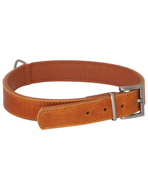 Adori Halsband Vetleder Gevoerd Cognac&Cognac - Hondenhalsband