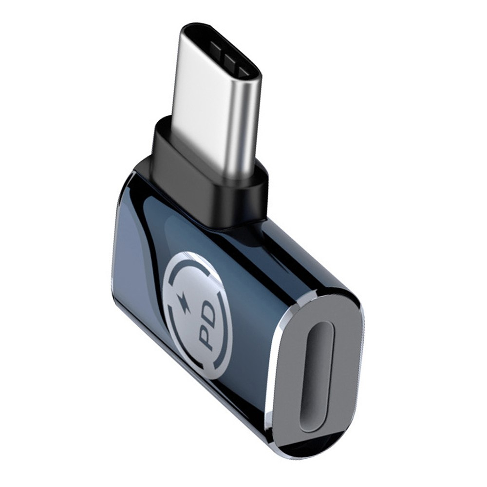 USB C PD auf Lightning Ladeadapter 90° Grad-Winkel für Handy / MacBook Pro / Laptop 480 Mbps - Schwarz