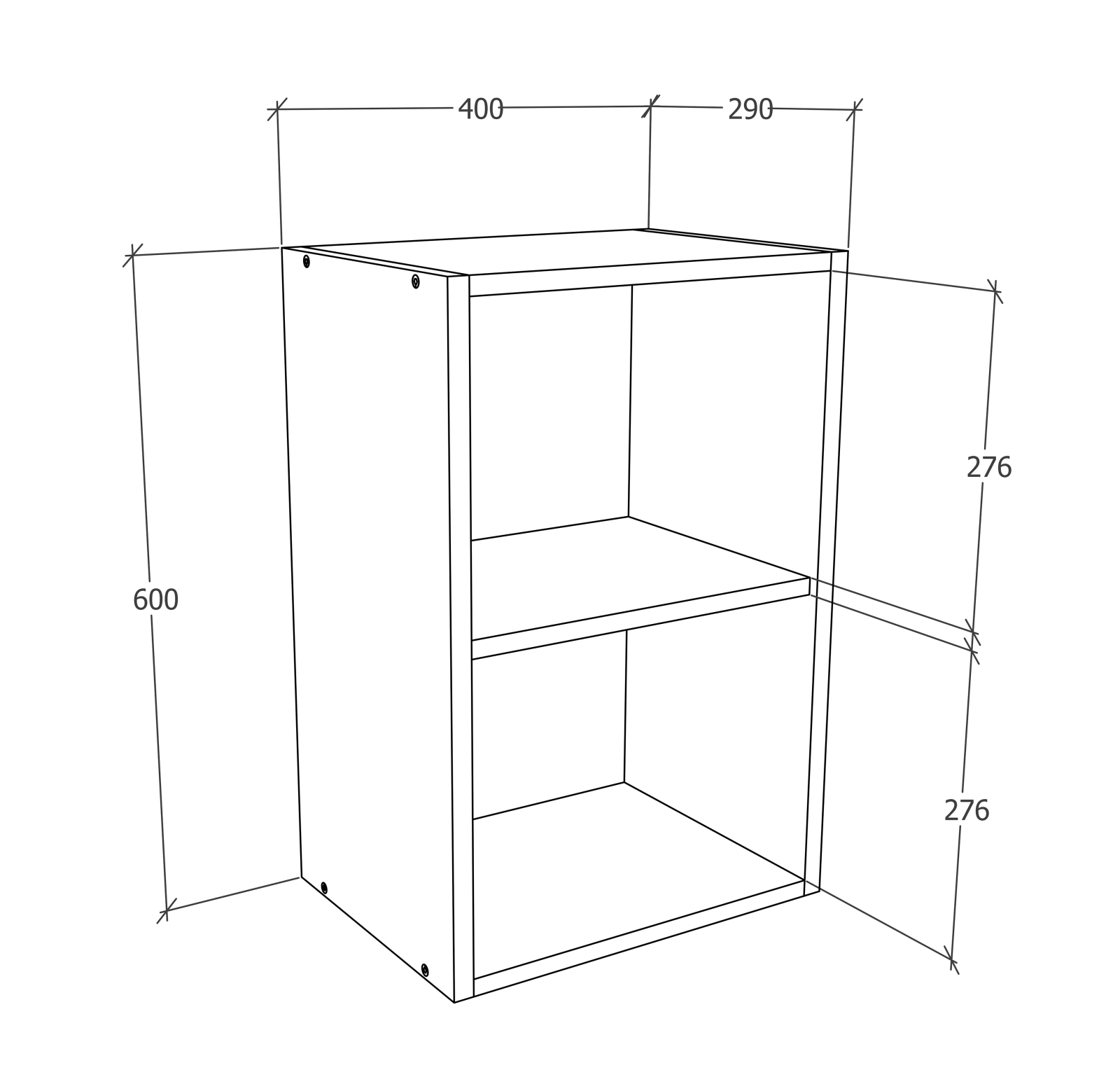Hängeschrank ESILO - weiß - Sonoma Eiche - 40 cm