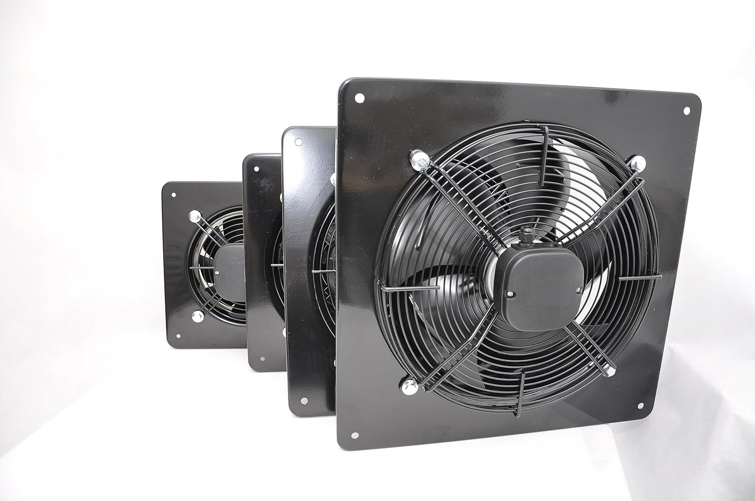 SYSTERM Wandventilator Axialventilator Lüfter mit Kugellagern, Stahl Industrieventilator für Dauerbetrieb, Größen 200, 250, 300, 350, 400, 450 mm. (aRok 200mm; 780 m3/h)
