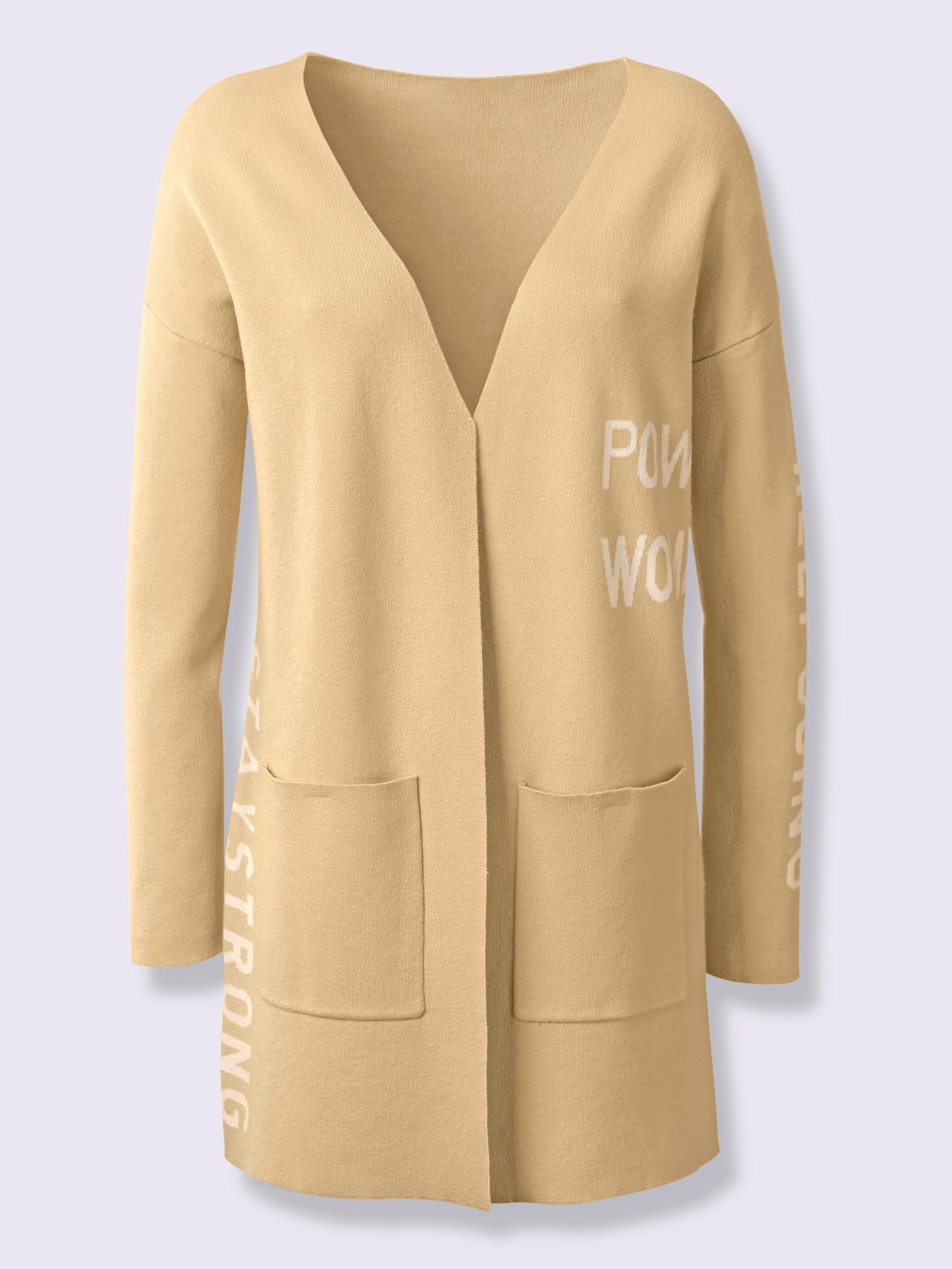 Veste en tricot forme ouverte et longue tendance
