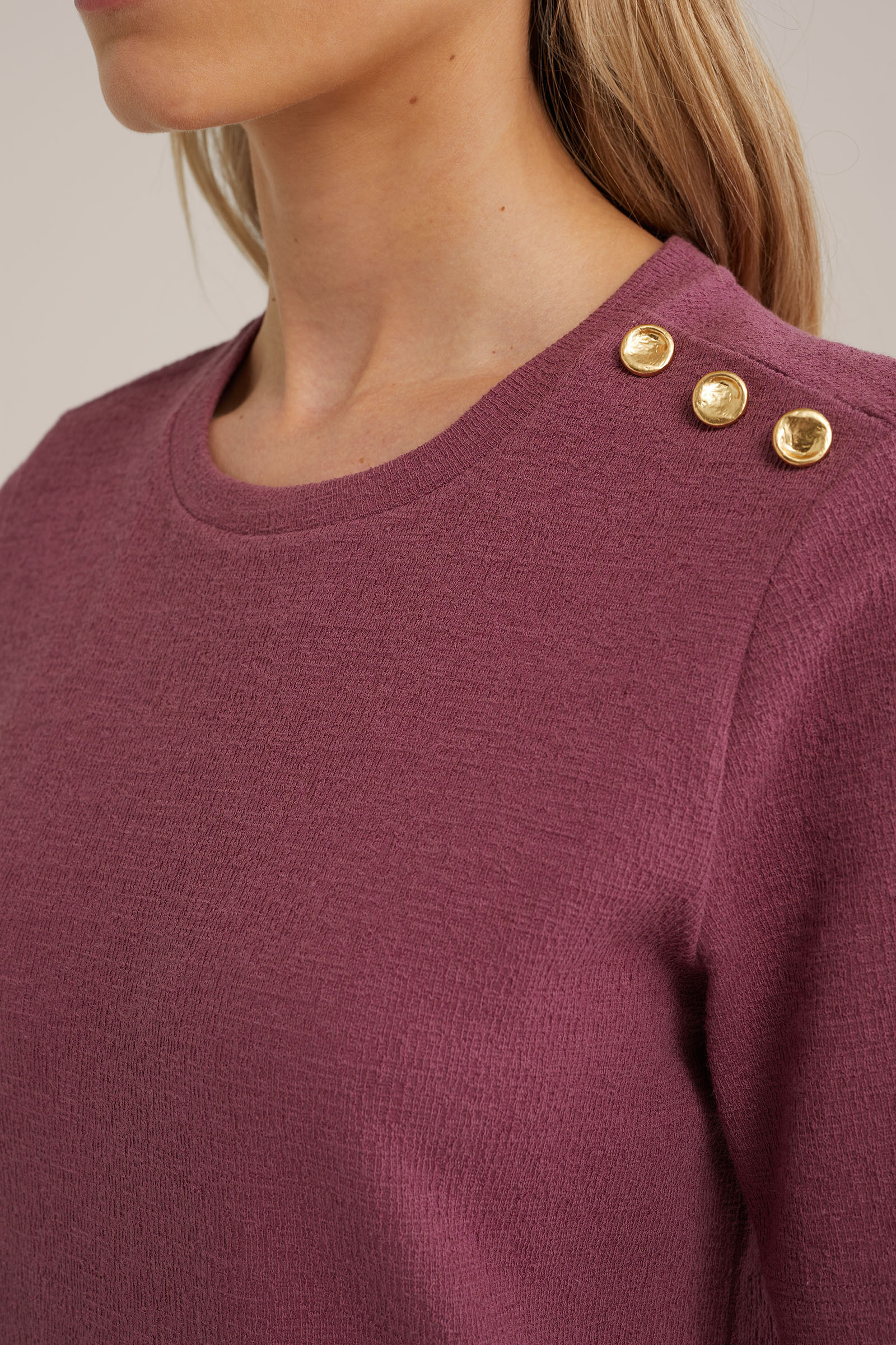T-shirt met structuur WE Fashion Lichtrood